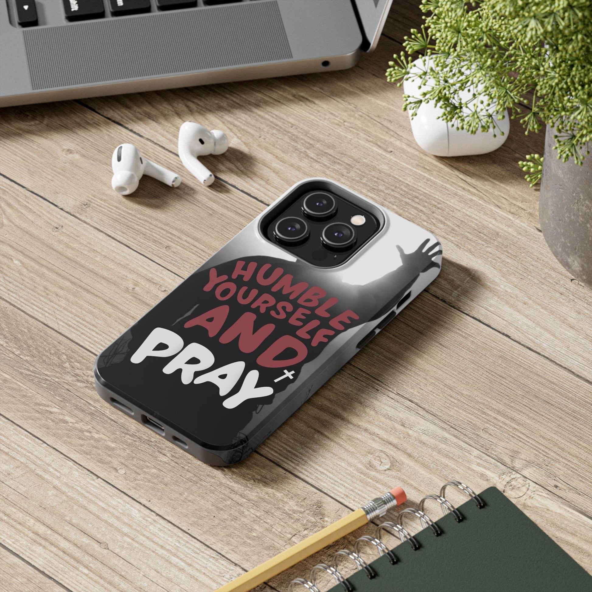 Humble Yourself and Pray Phone Case – Red Statement of Faith - Harmony + Hope