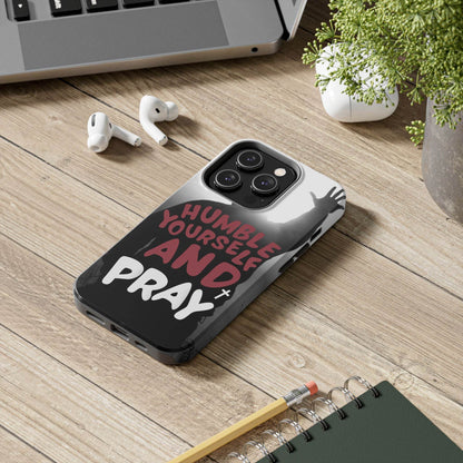 Humble Yourself and Pray Phone Case – Red Statement of Faith - Harmony + Hope