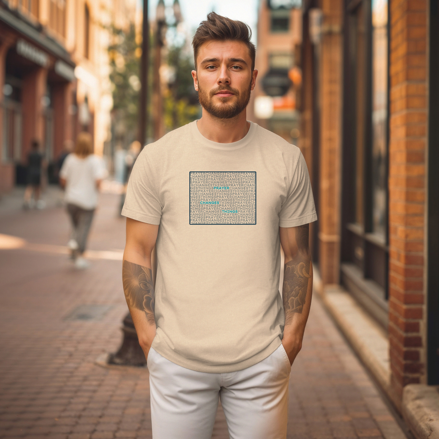 Word Cloud Design "Prayer Changes Things" - Inspirational Unisex T-Shirt