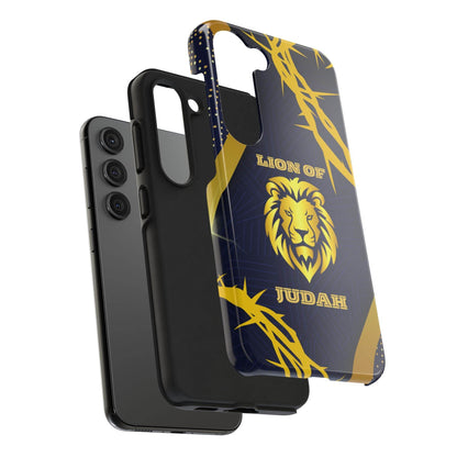 Majesty & Mercy Inspirational Phone Case – Gold Lion & Crown of Thorns - Harmony + Hope