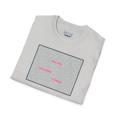 Word Cloud Design "Prayer Changes Things" - Inspirational Unisex T-Shirt