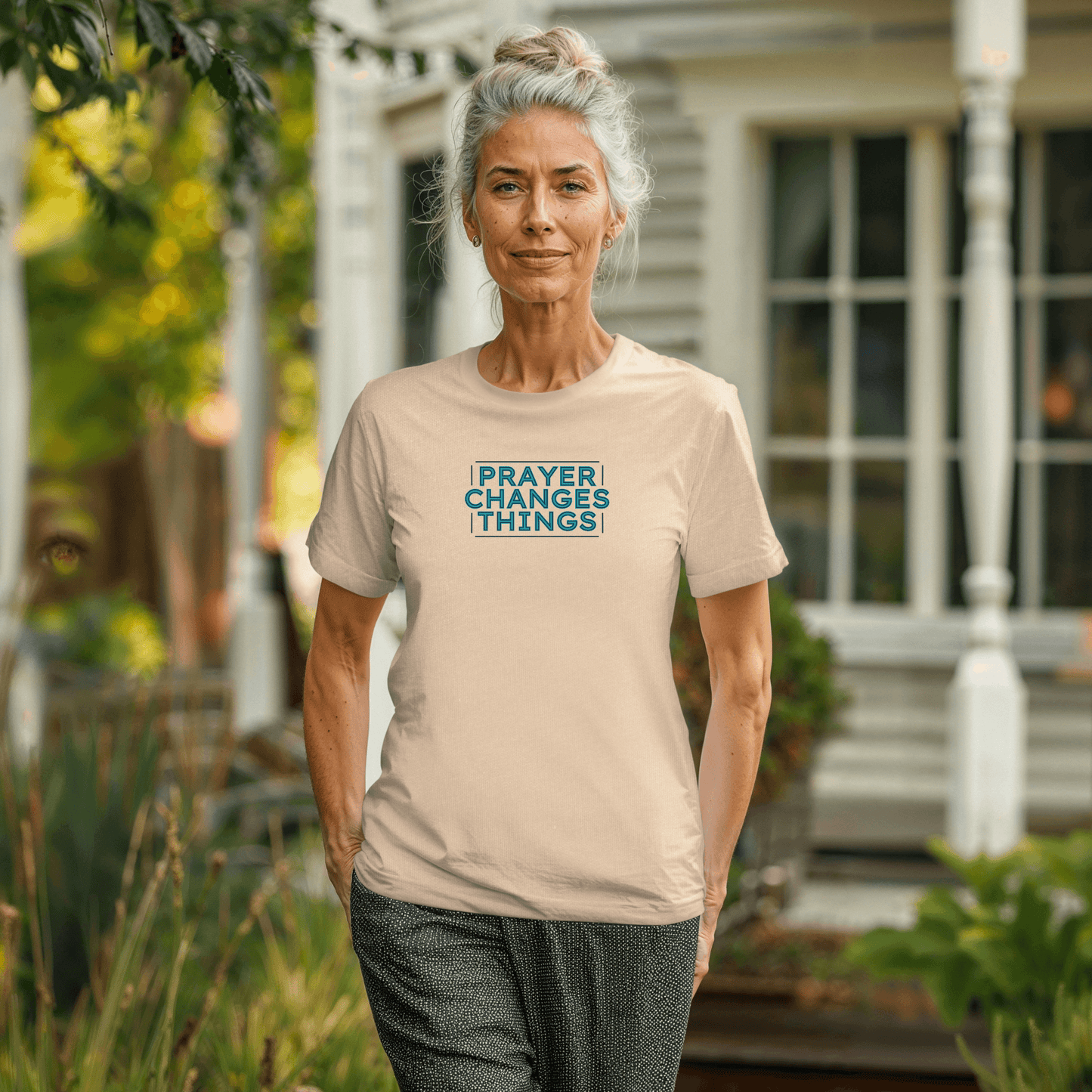 Faith in Motion - Prayer Changes Things Inspirational Unisex T-Shirt - Harmony + Hope