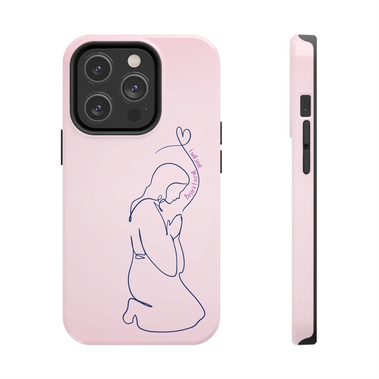 Before I Scroll, I Will Seek Phone Case – Light Pink Christian Cover - Harmony + Hope