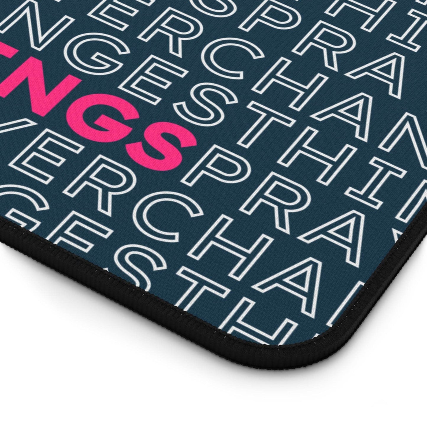 Prayer Changes Things – Word Search Desk Mat (Navy & Pink) - Harmony + Hope