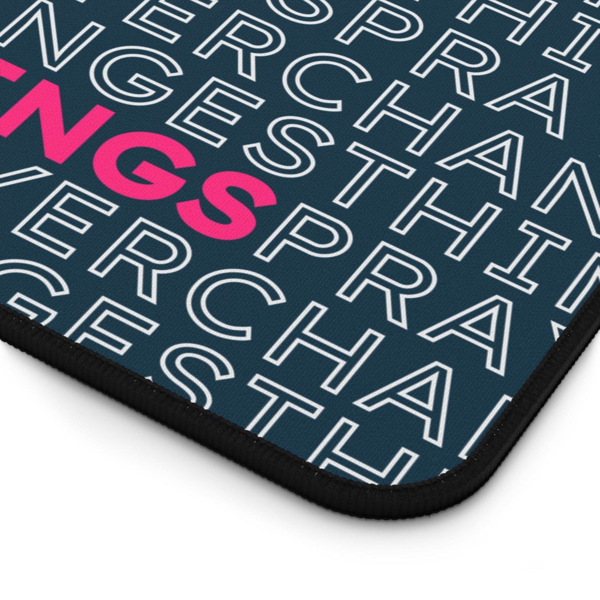 Prayer Changes Things – Word Search Desk Mat (Navy & Pink) - Harmony + Hope