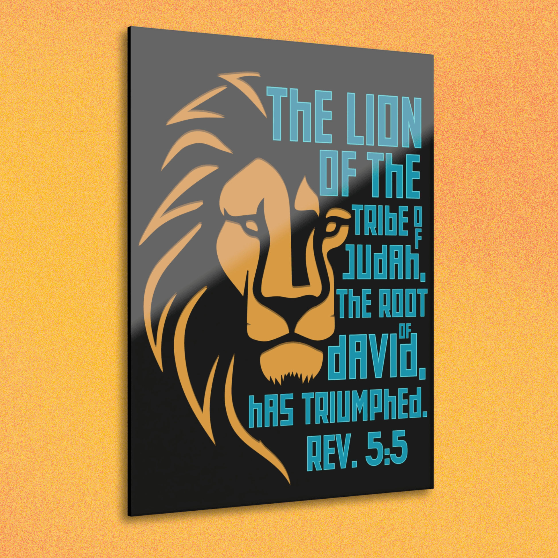 Lion of Judah – Revelation 5:5 Acrylic Wall Art (Black Background) - Harmony + Hope