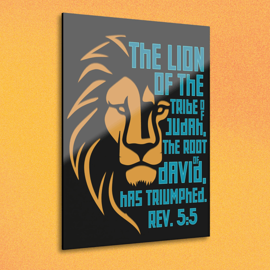 Lion of Judah – Revelation 5:5 Acrylic Wall Art (Black Background) - Harmony + Hope