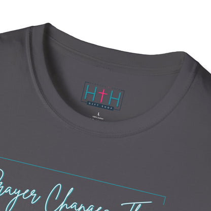 Calligraphy Casual "Prayer Changes Things" - Inspirational Unisex T-Shirt