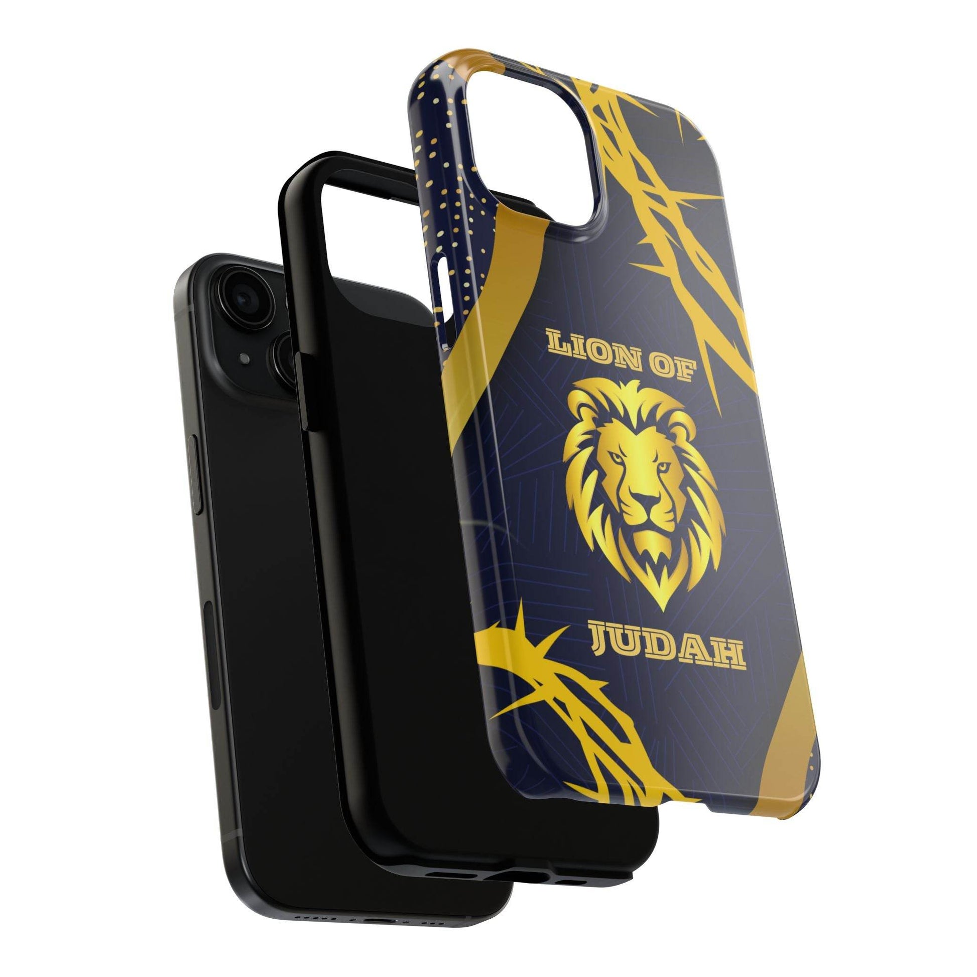Majesty & Mercy Inspirational Phone Case – Gold Lion & Crown of Thorns - Harmony + Hope