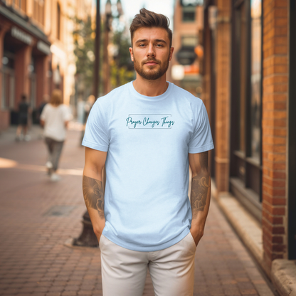 Calligraphy Casual "Prayer Changes Things" - Inspirational Unisex T-Shirt