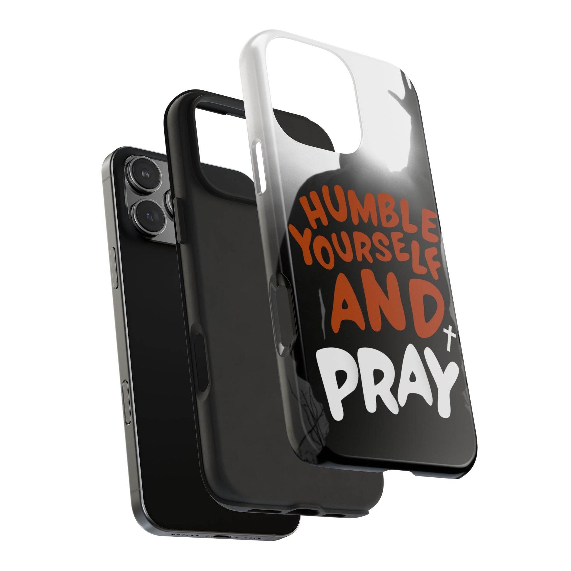 Humble Yourself and Pray Phone Case – Warm Orange Scripture Design - Harmony + Hope