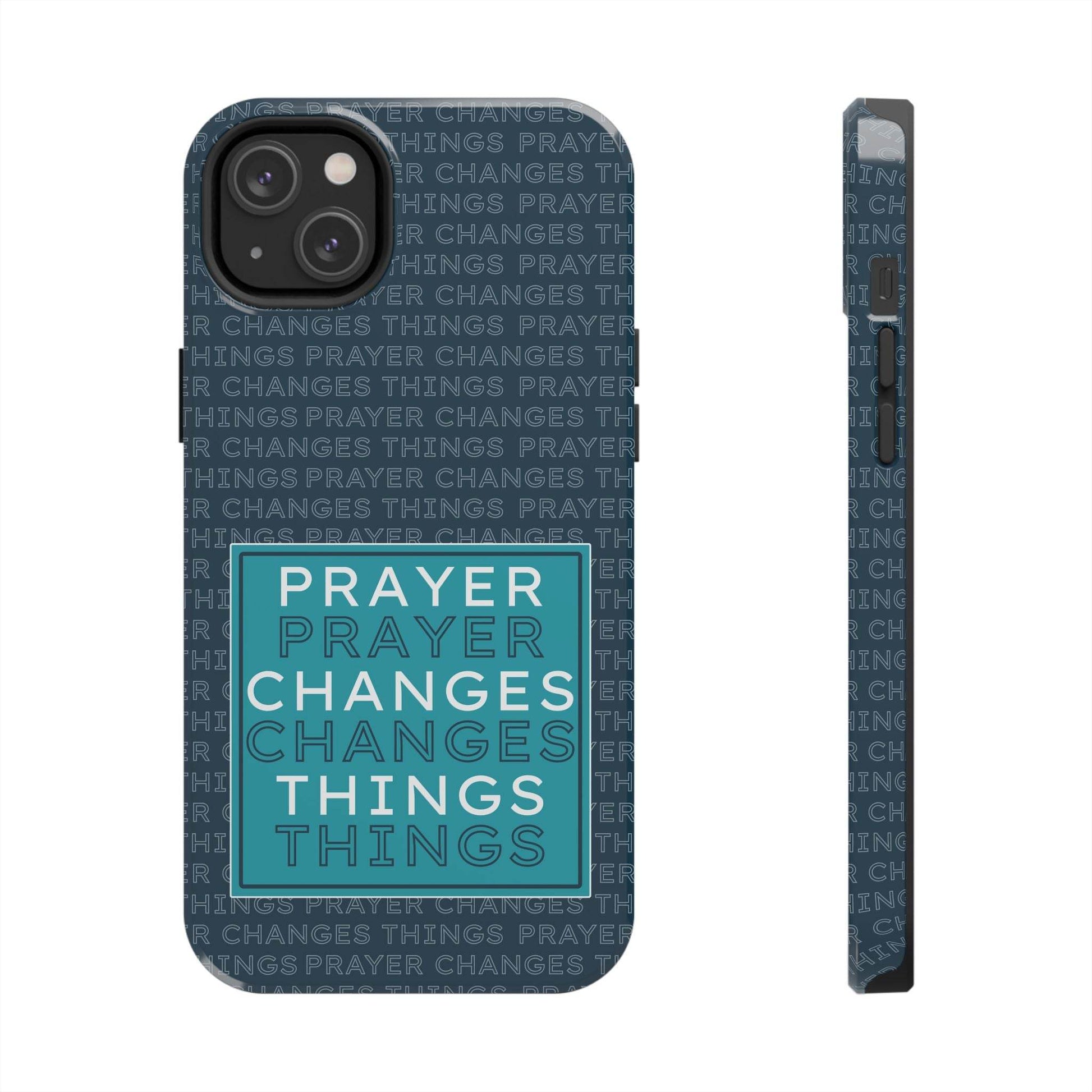 Prayer Changes Things Phone Case – Navy Blue Faith Design - Harmony + Hope