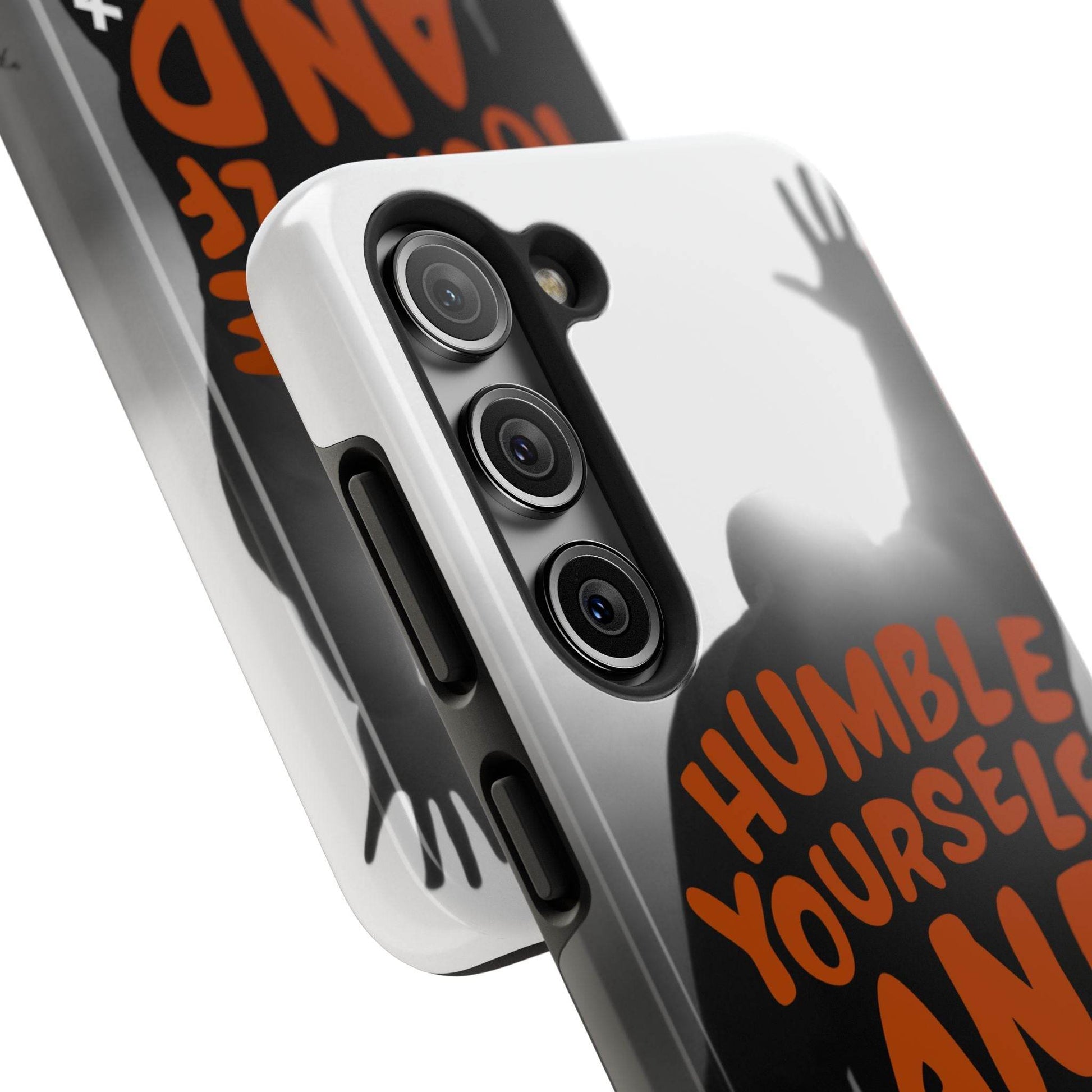 Humble Yourself and Pray Phone Case – Warm Orange Scripture Design - Harmony + Hope