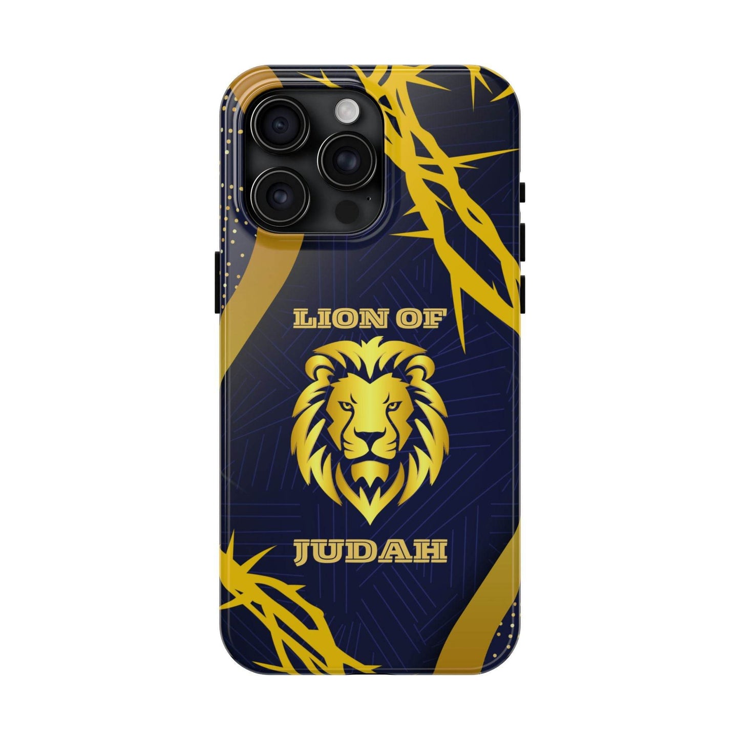 Majesty & Mercy Inspirational Phone Case – Gold Lion & Crown of Thorns - Harmony + Hope