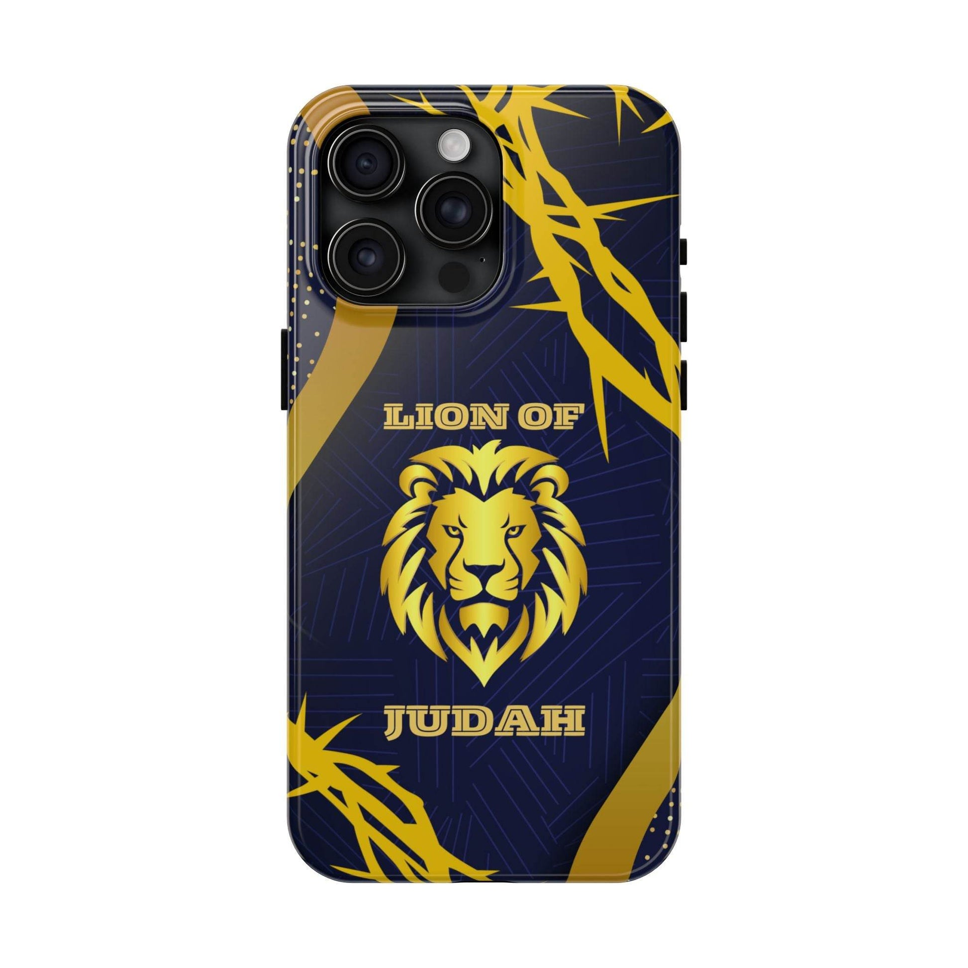Majesty & Mercy Inspirational Phone Case – Gold Lion & Crown of Thorns - Harmony + Hope