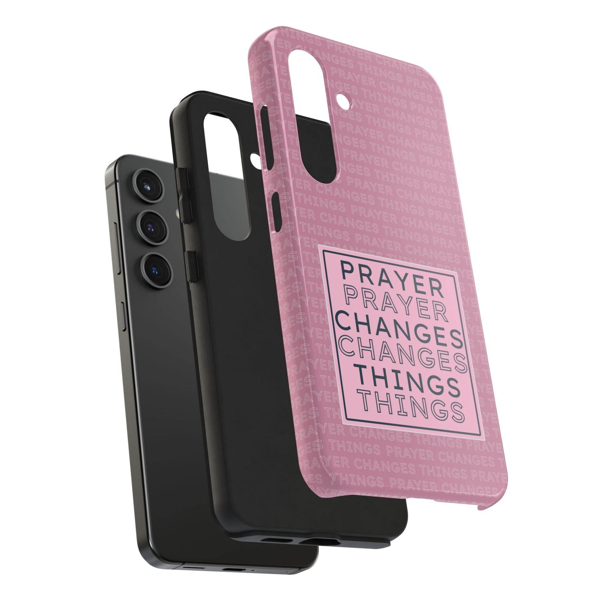 Prayer Changes Things Phone Case – Mauve Pink Faith Design - Harmony + Hope