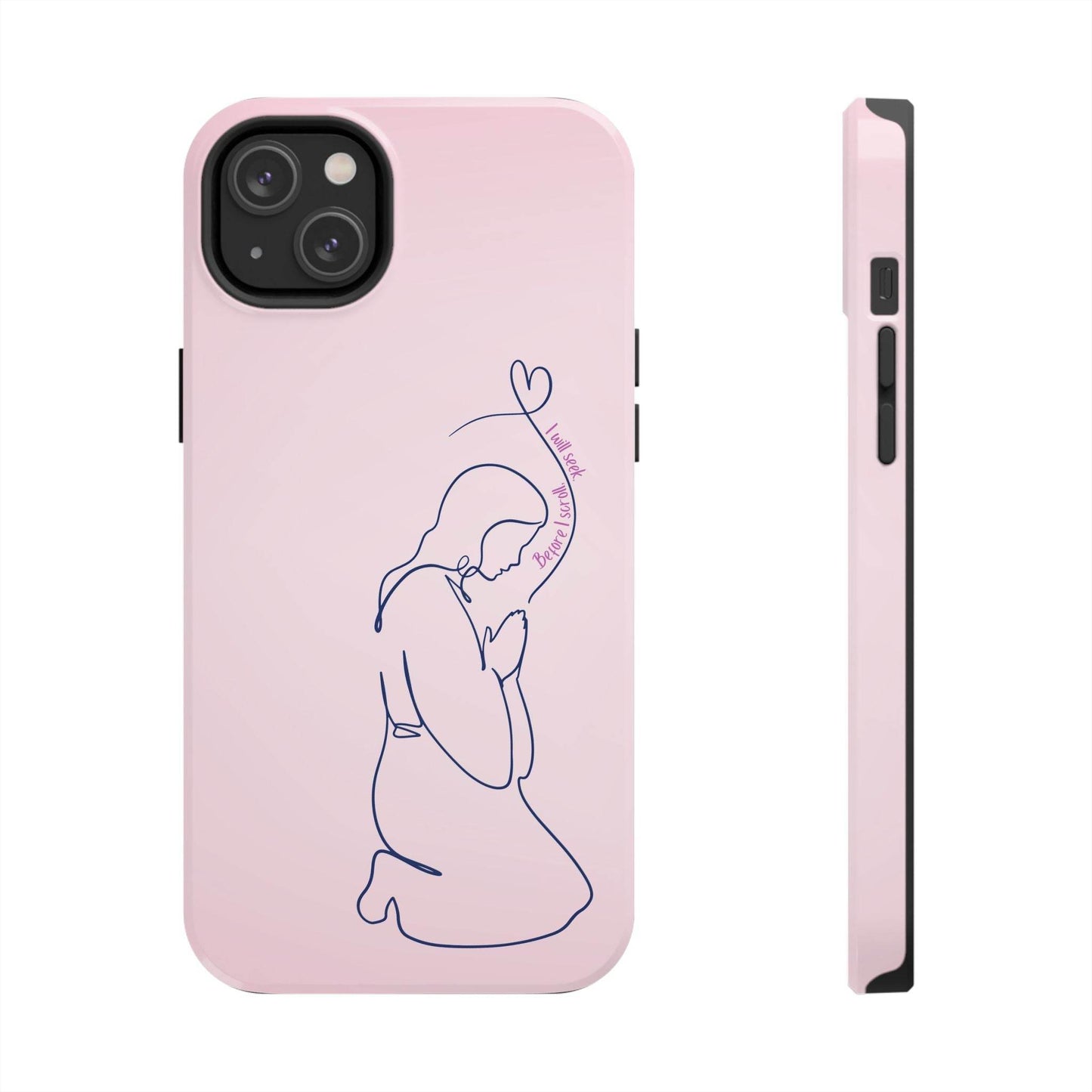 Before I Scroll, I Will Seek Phone Case – Light Pink Christian Cover - Harmony + Hope