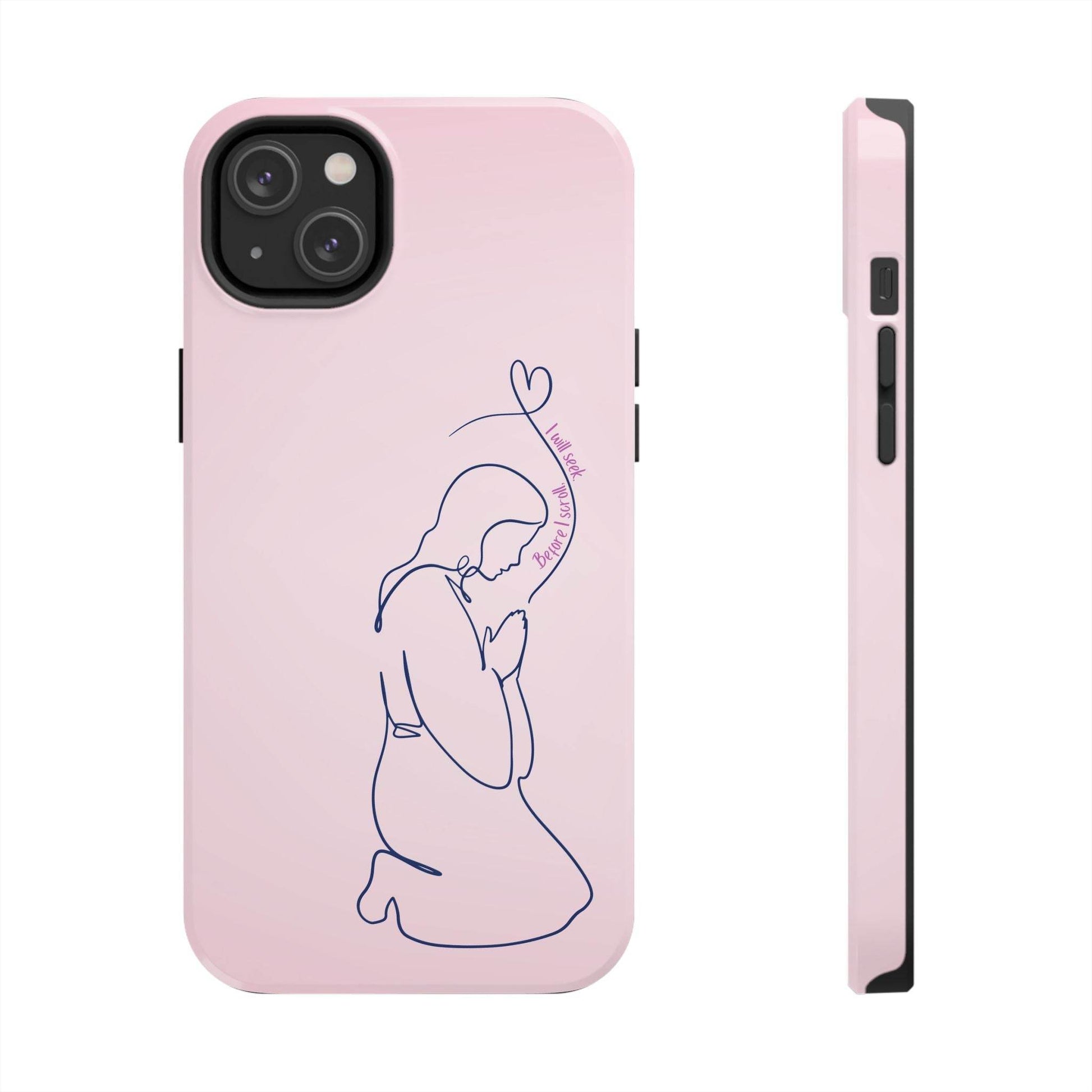 Before I Scroll, I Will Seek Phone Case – Light Pink Christian Cover - Harmony + Hope