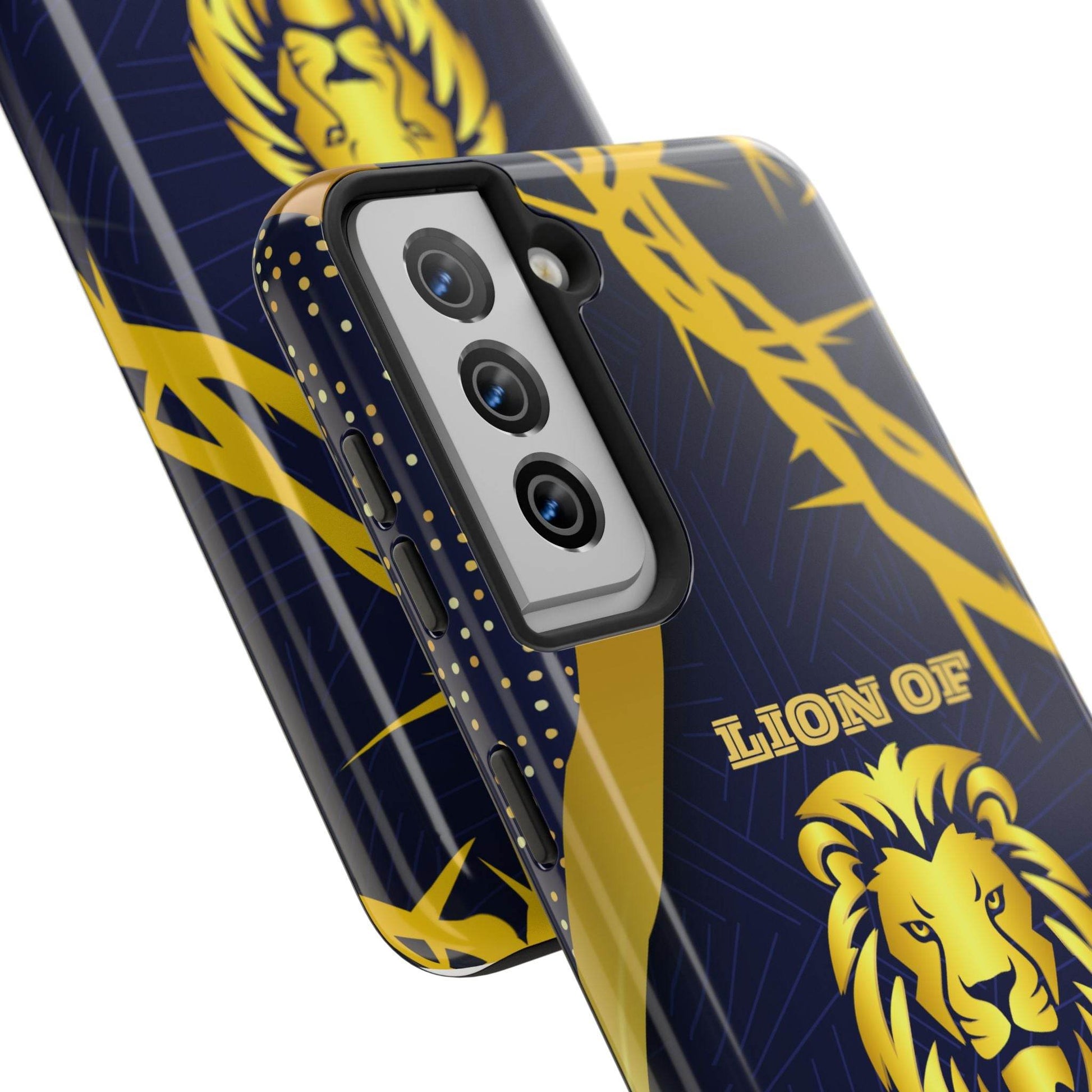 Majesty & Mercy Inspirational Phone Case – Gold Lion & Crown of Thorns - Harmony + Hope