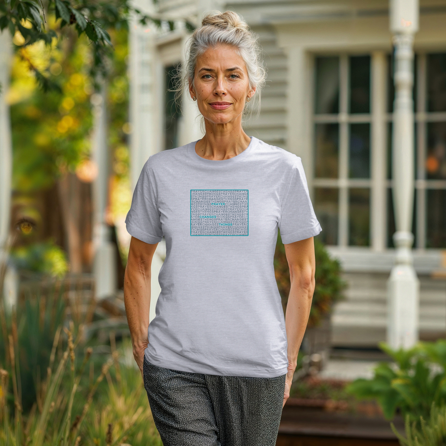 Word Cloud Design "Prayer Changes Things" - Inspirational Unisex T-Shirt
