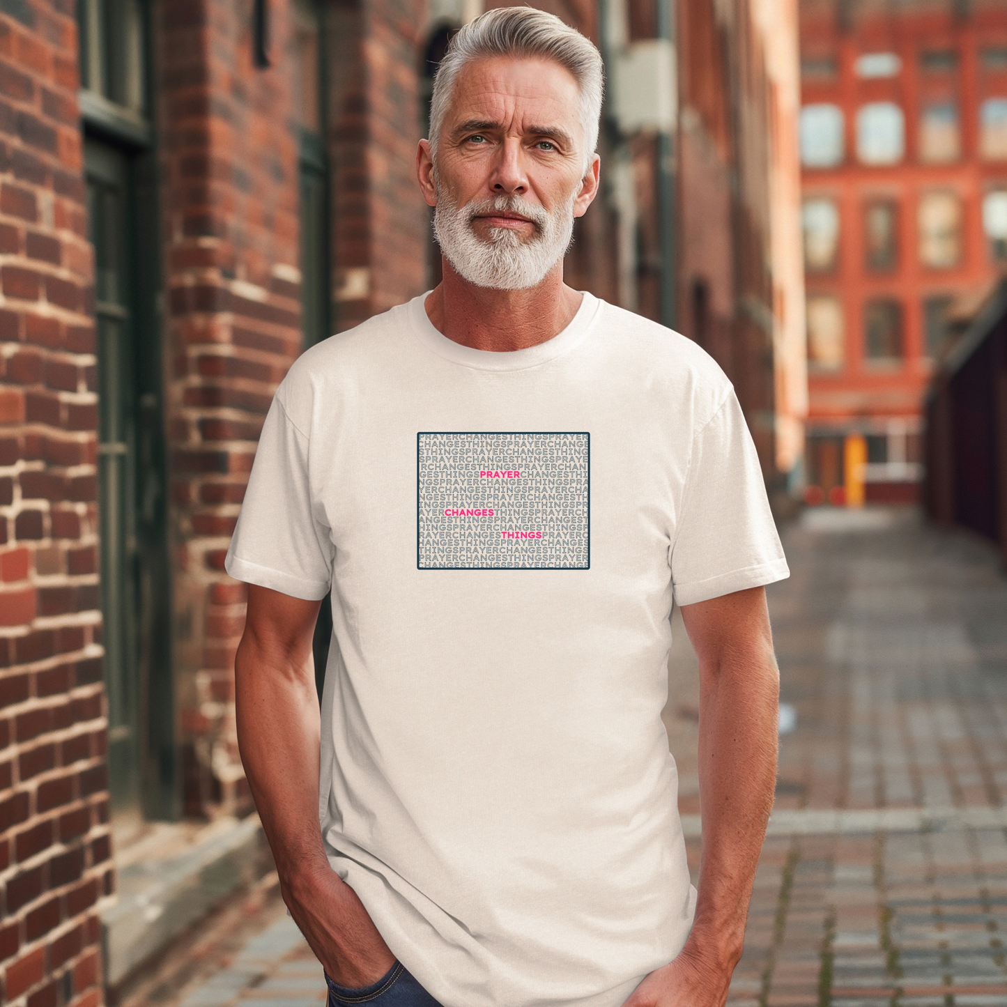 Word Cloud Design "Prayer Changes Things" - Inspirational Unisex T-Shirt