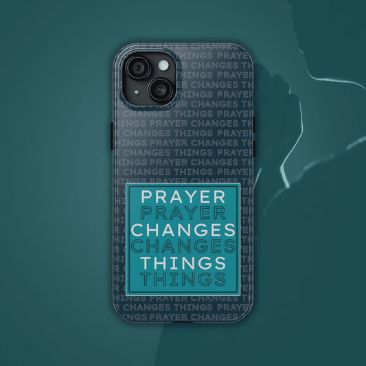 Prayer Changes Things Phone Case – Navy Blue Faith Design - Harmony + Hope