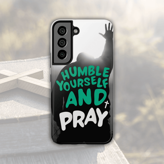 Humble Yourself and Pray Phone Case – Teal Christian Reminder - Harmony + Hope