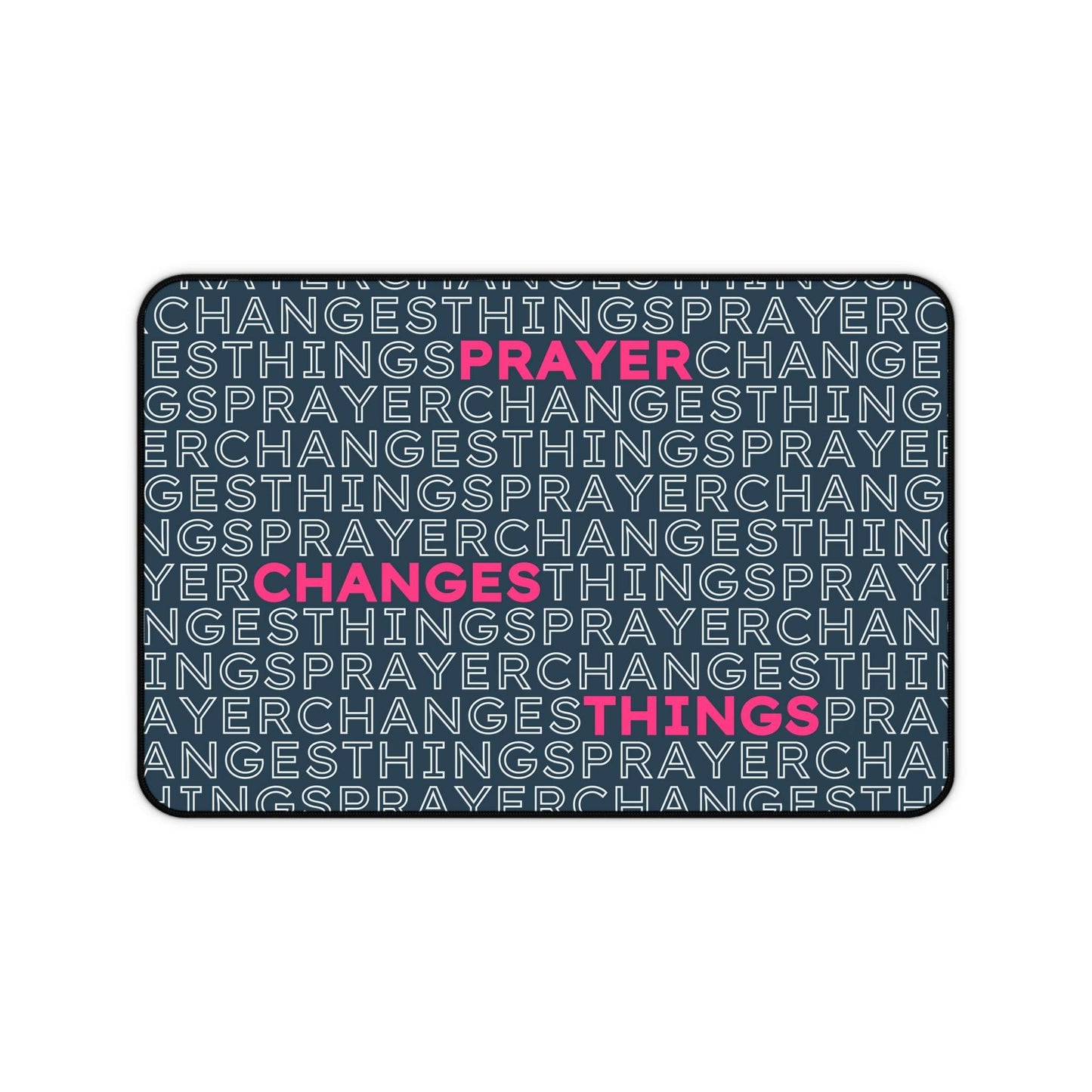 Prayer Changes Things – Word Search Desk Mat (Navy & Pink) - Harmony + Hope