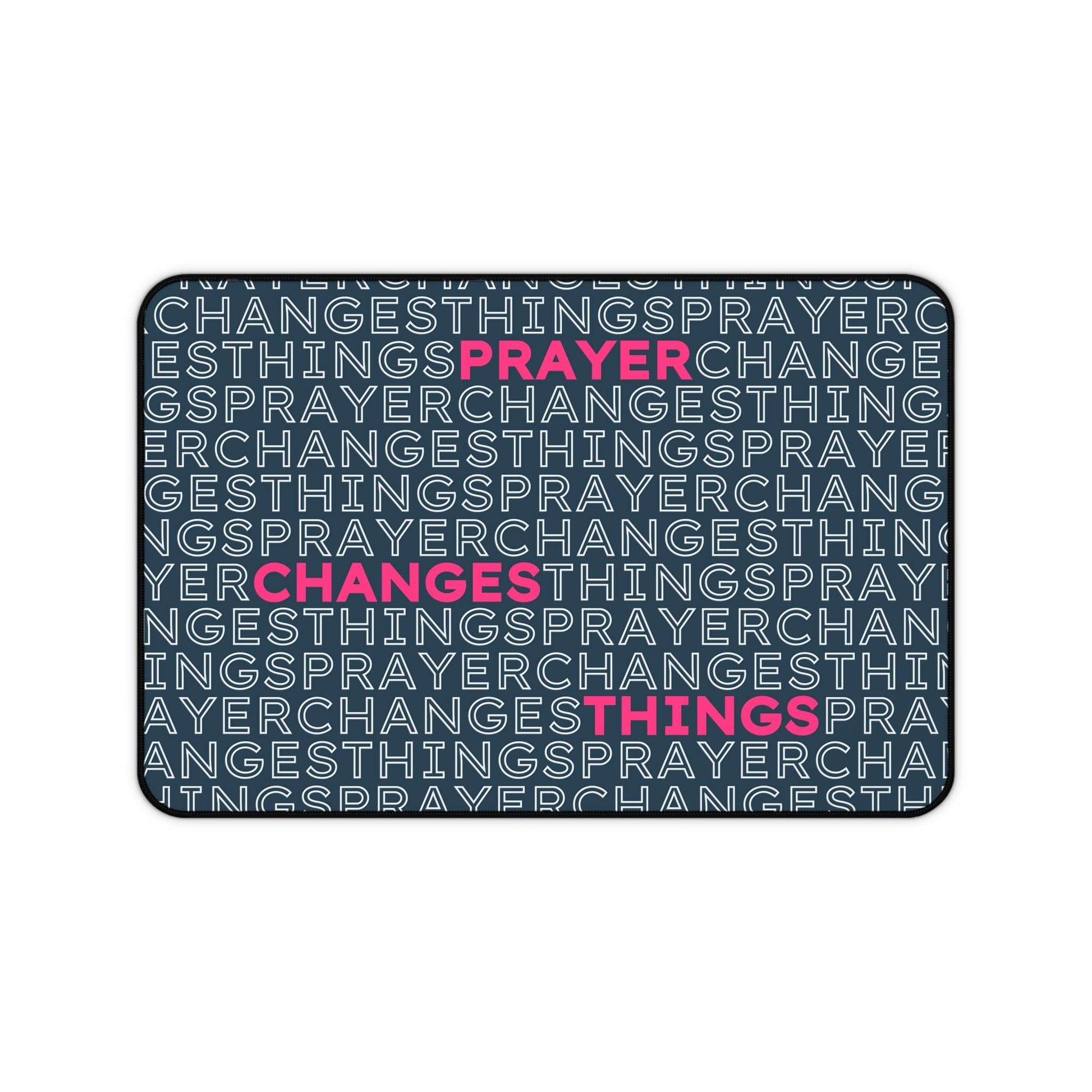 Prayer Changes Things – Word Search Desk Mat (Navy & Pink) - Harmony + Hope