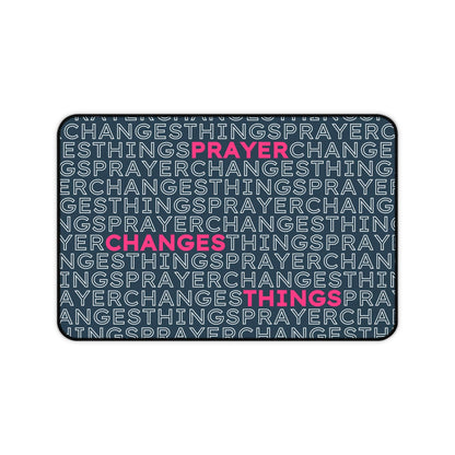 Prayer Changes Things – Word Search Desk Mat (Navy & Pink) - Harmony + Hope