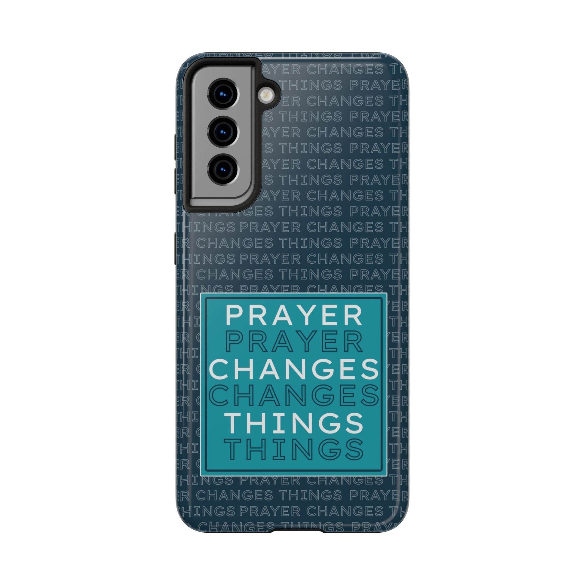 Prayer Changes Things Phone Case – Navy Blue Faith Design - Harmony + Hope