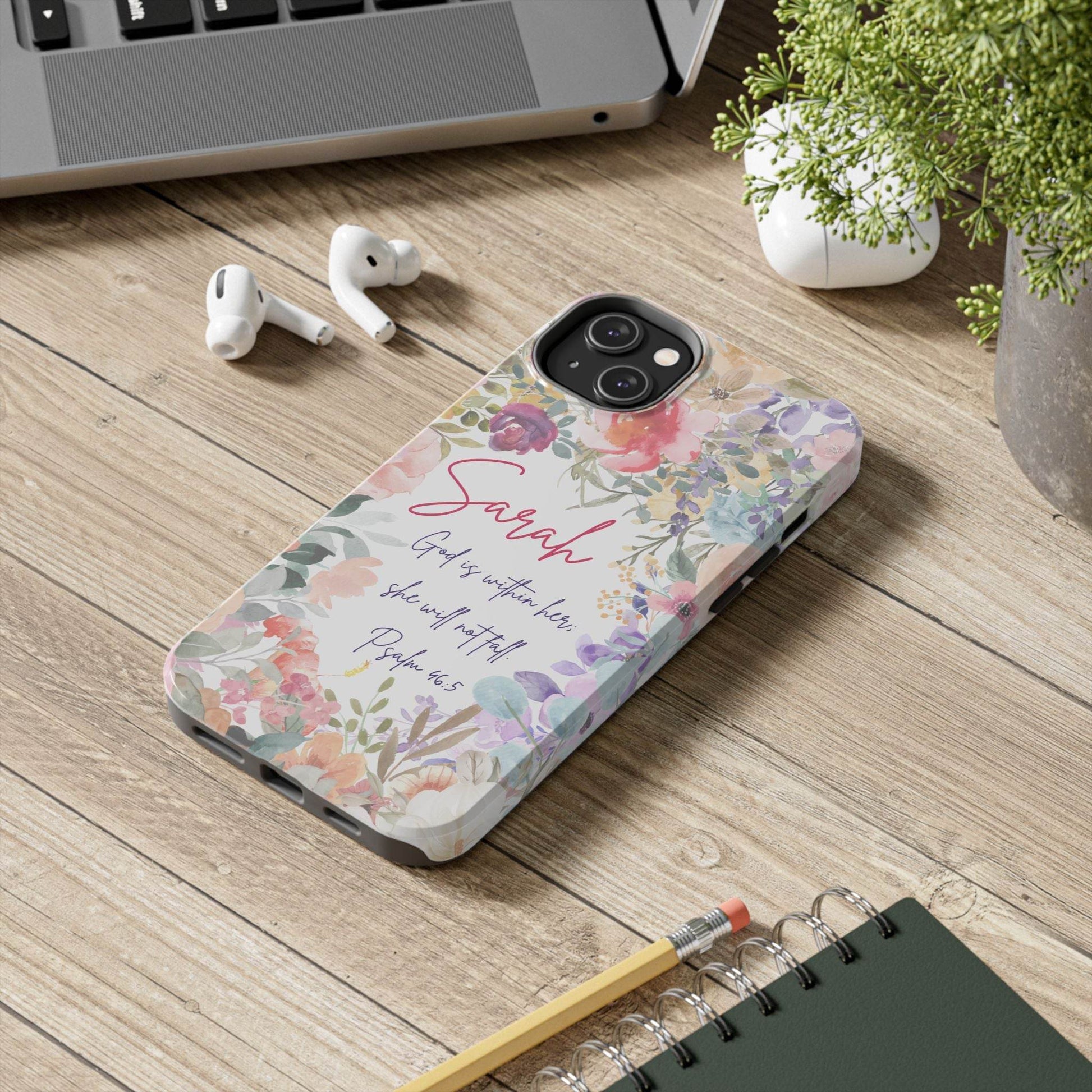 Strength & Beauty in Bloom Phone Case – Christian Scripture Design - Harmony + Hope