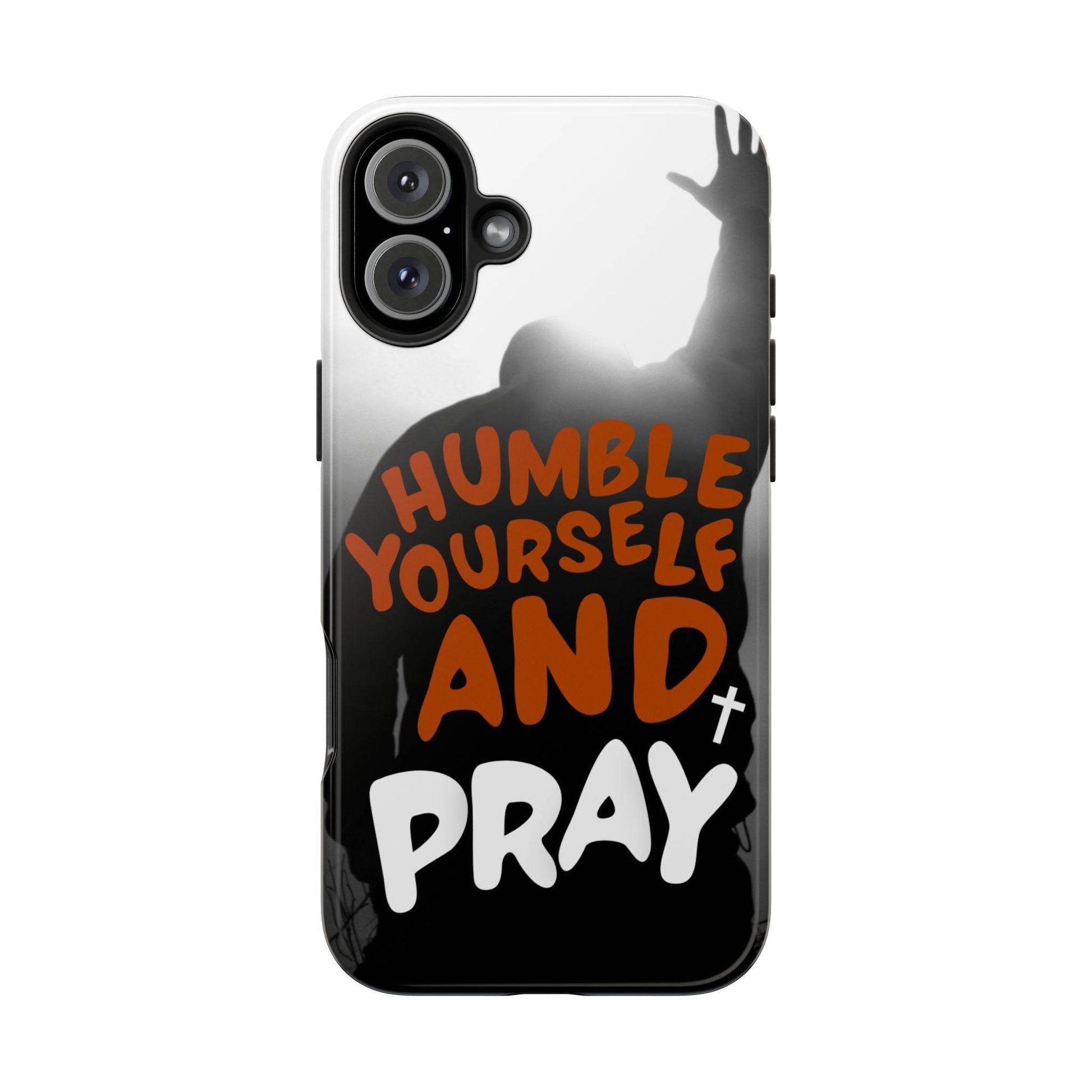 Humble Yourself and Pray Phone Case – Warm Orange Scripture Design - Harmony + Hope