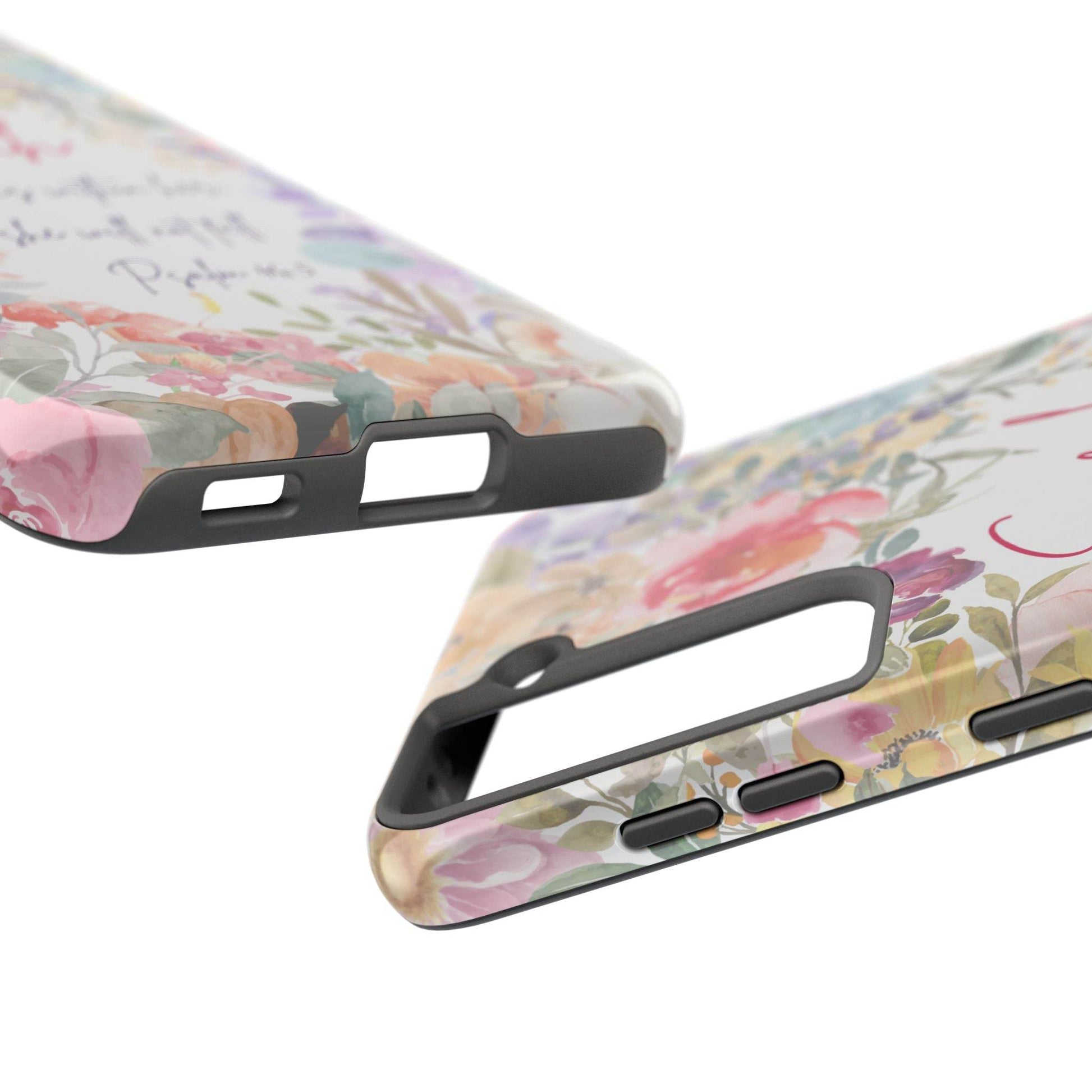 Strength & Beauty in Bloom Phone Case – Christian Scripture Design - Harmony + Hope