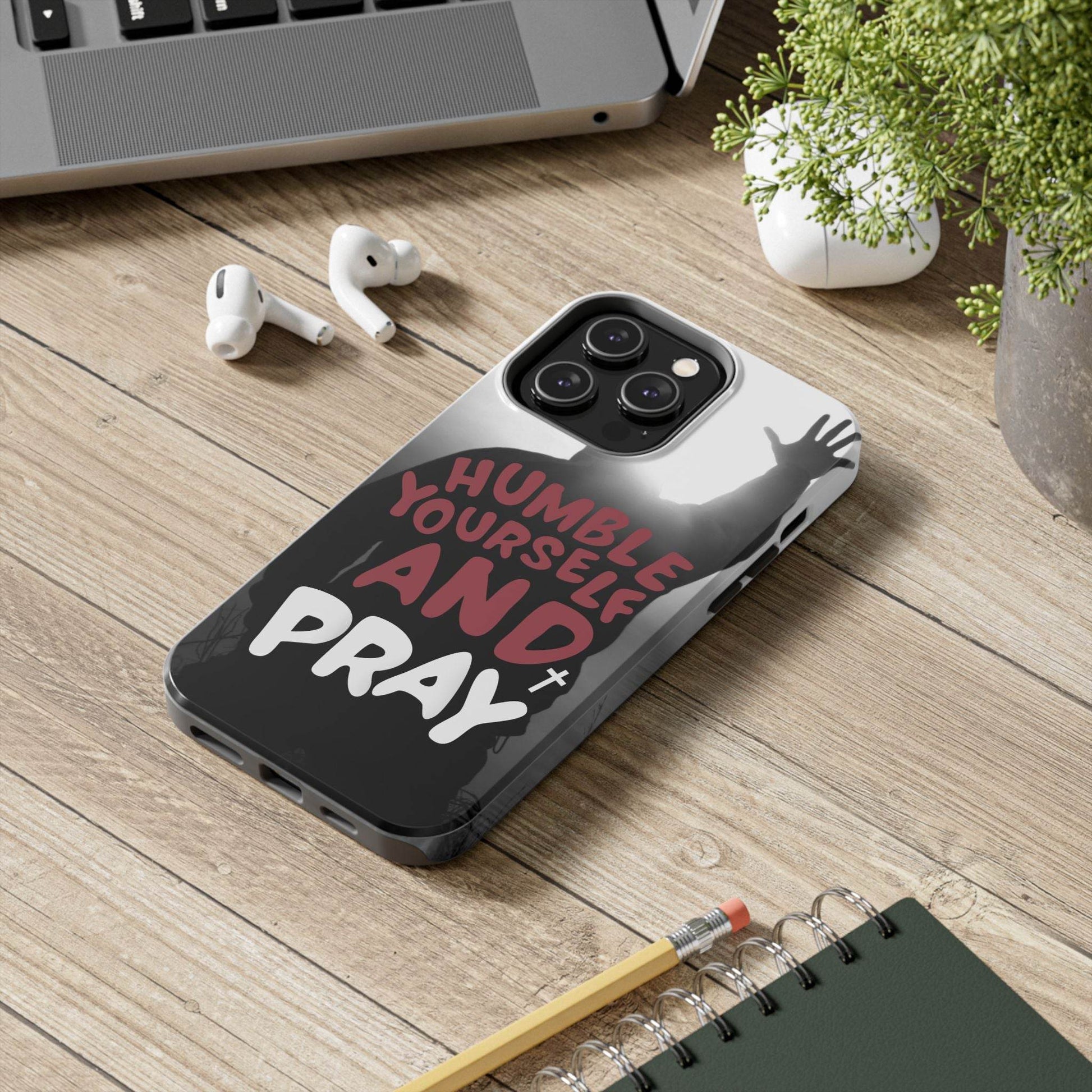 Humble Yourself and Pray Phone Case – Red Statement of Faith - Harmony + Hope