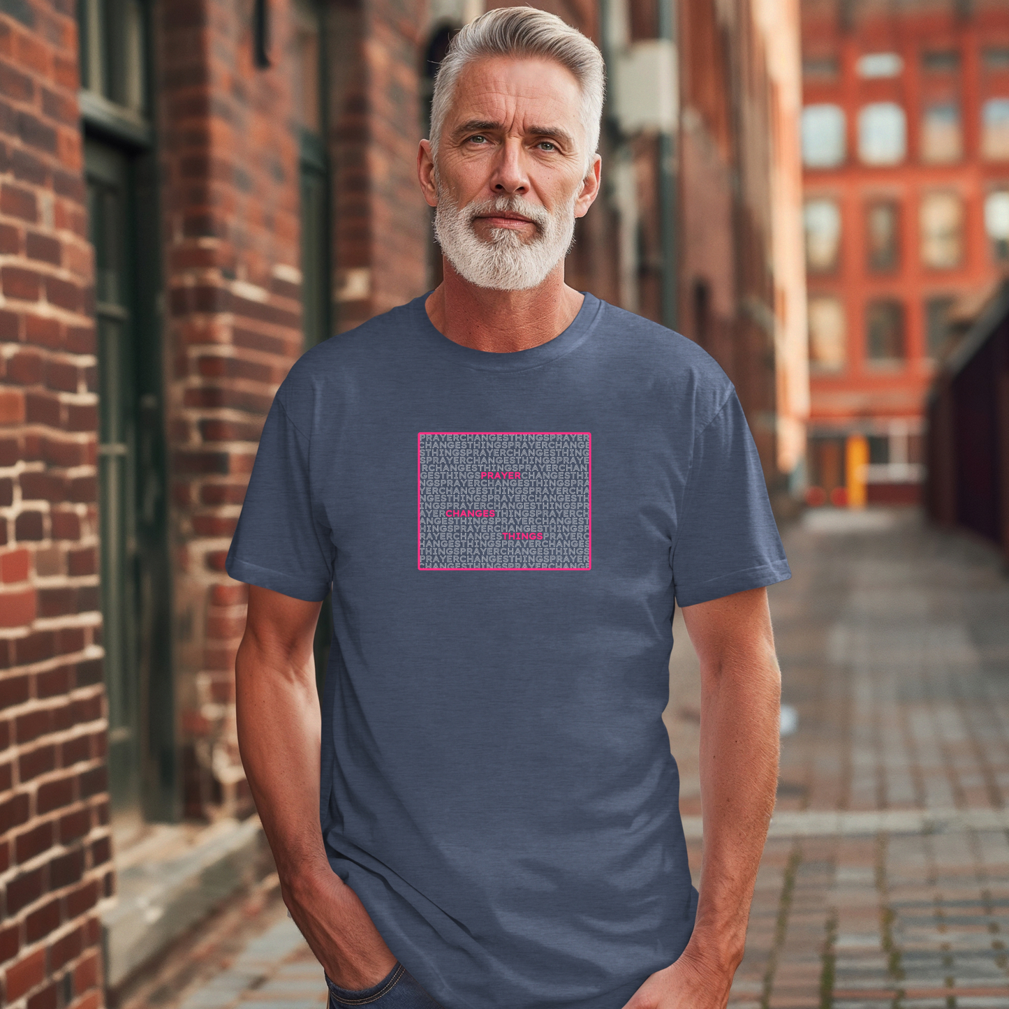 Word Cloud Design "Prayer Changes Things" - Inspirational Unisex T-Shirt
