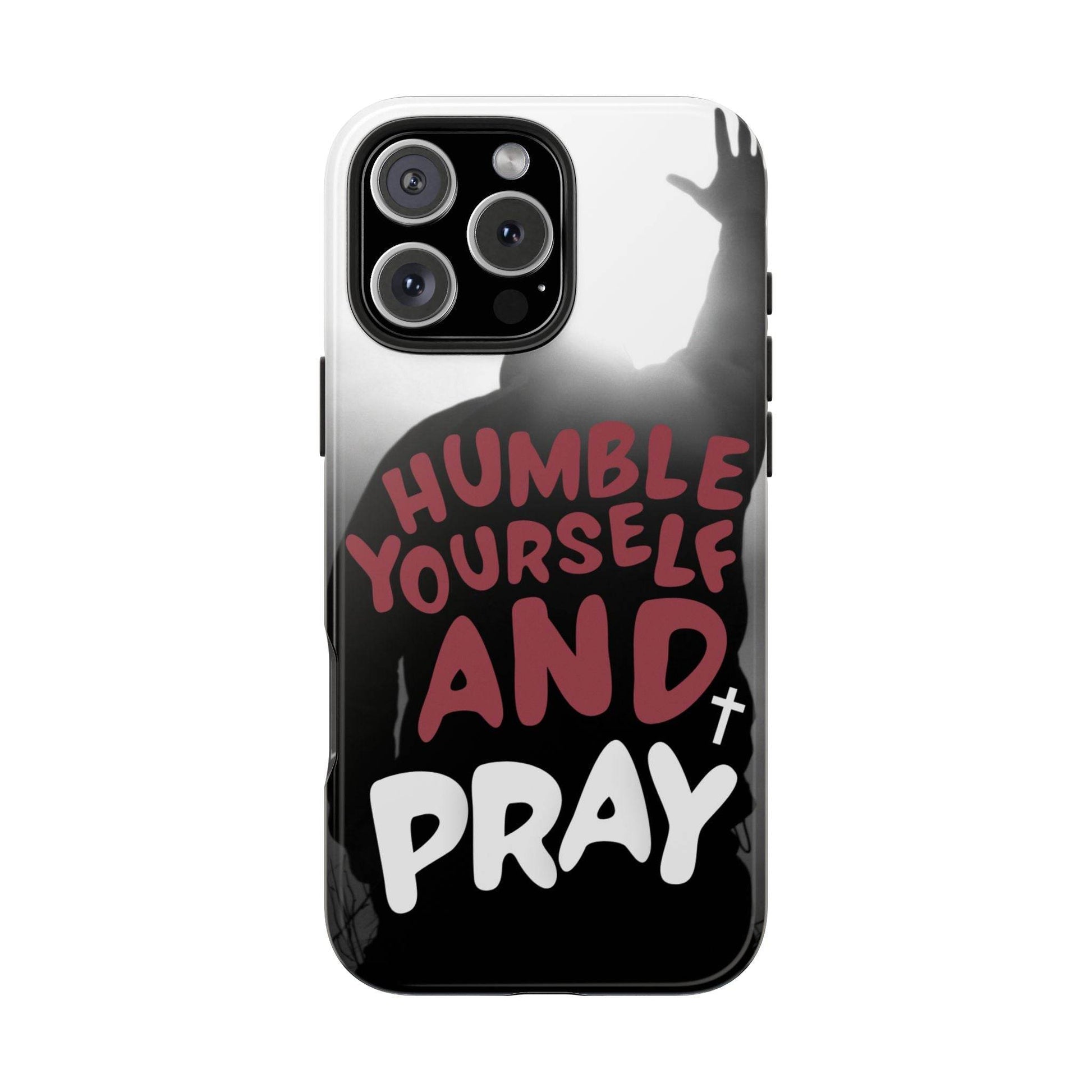 Humble Yourself and Pray Phone Case – Red Statement of Faith - Harmony + Hope