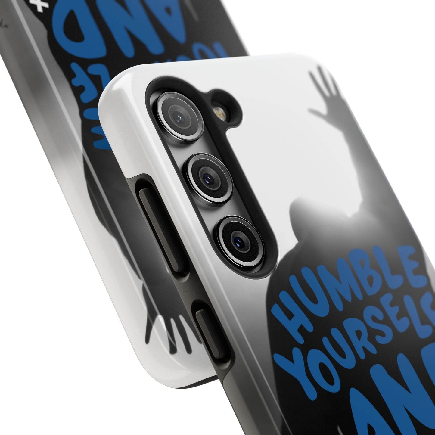 Humble Yourself and Pray Phone Case – Bold Blue Spiritual Design - Harmony + Hope