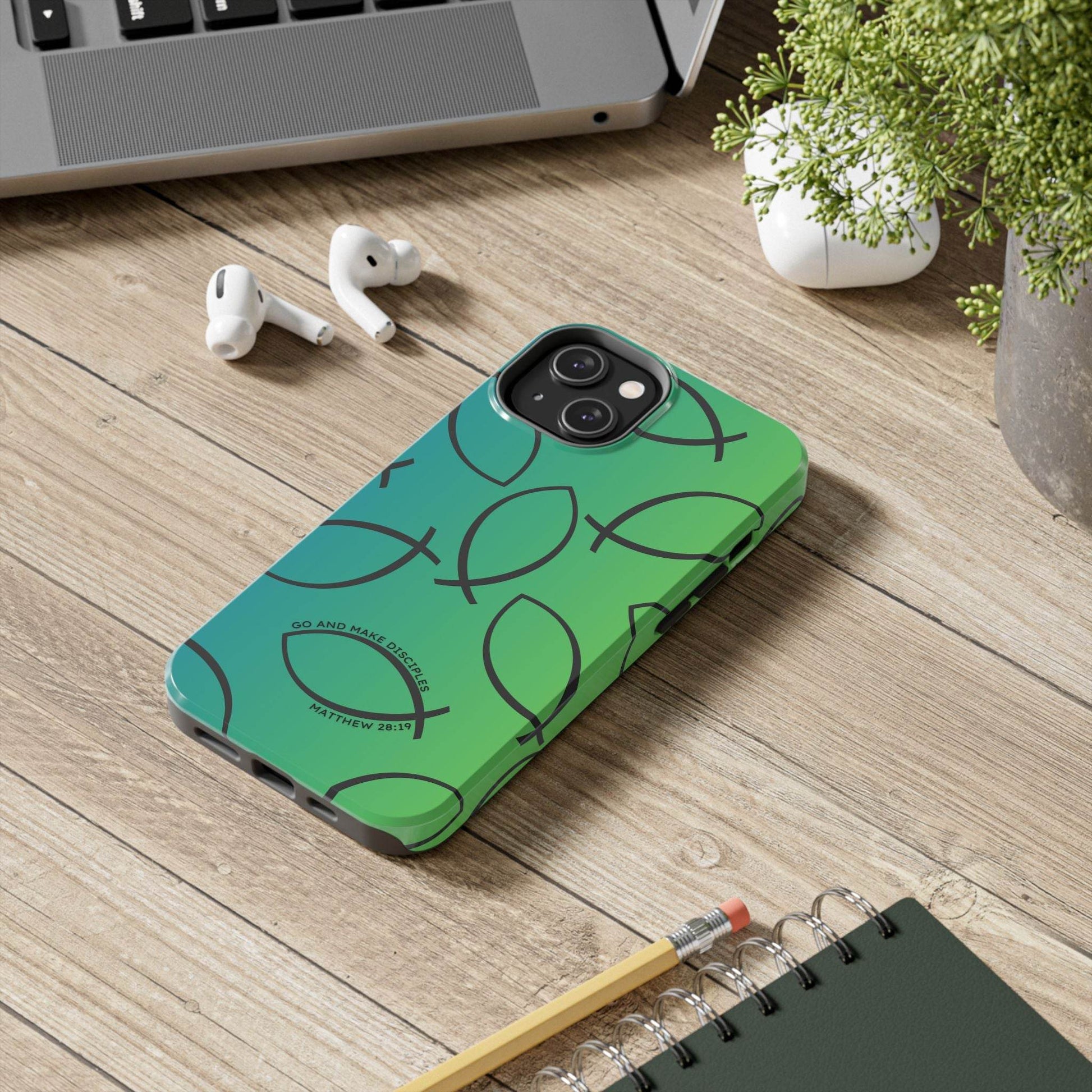 Go and Make Disciples Phone Case – Teal Green Gradient - Harmony + Hope