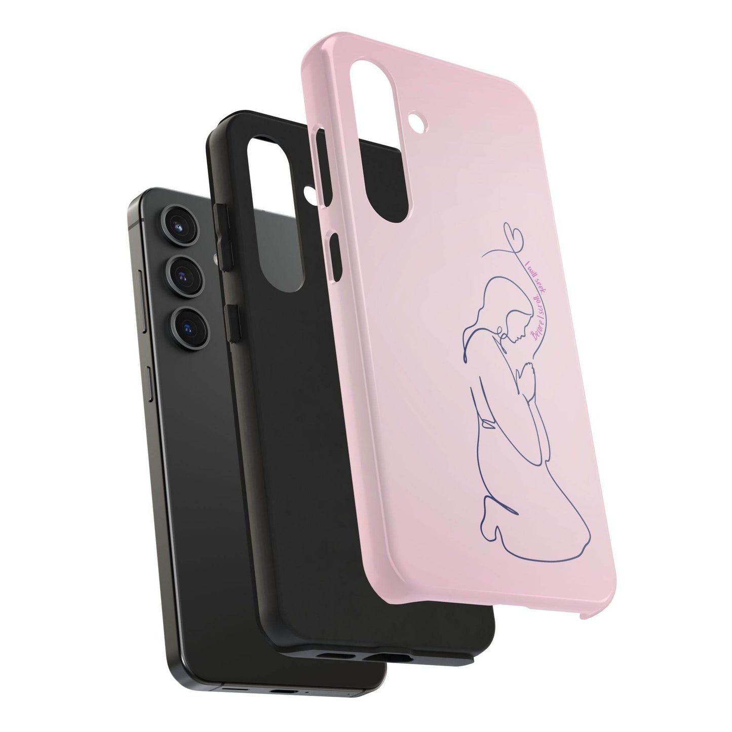 Before I Scroll, I Will Seek Phone Case – Light Pink Christian Cover - Harmony + Hope