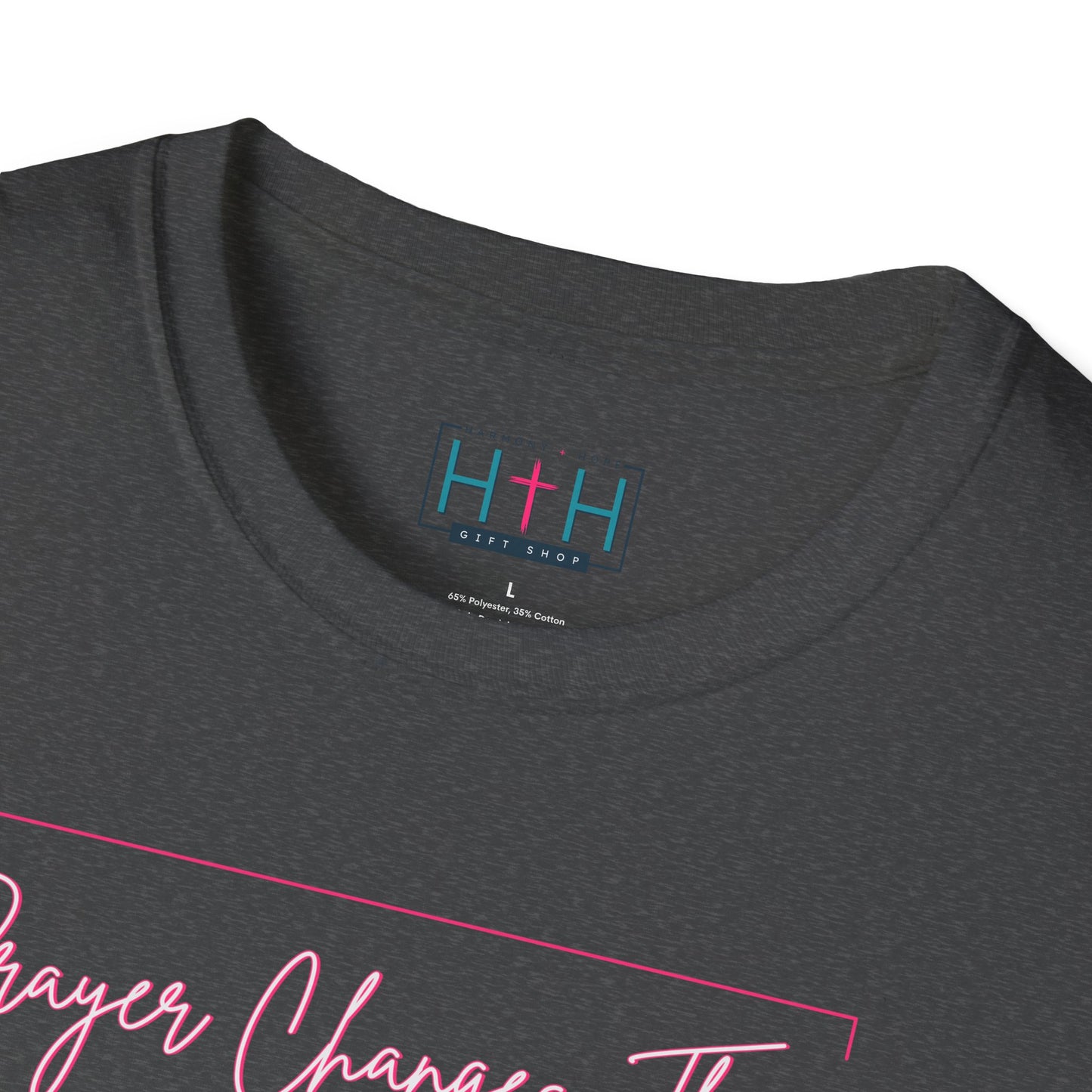 Calligraphy Casual "Prayer Changes Things" - Inspirational Unisex T-Shirt