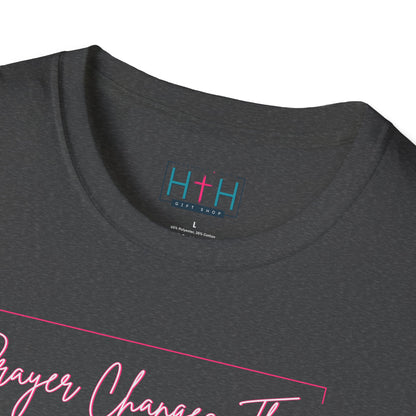 Calligraphy Casual "Prayer Changes Things" - Inspirational Unisex T-Shirt
