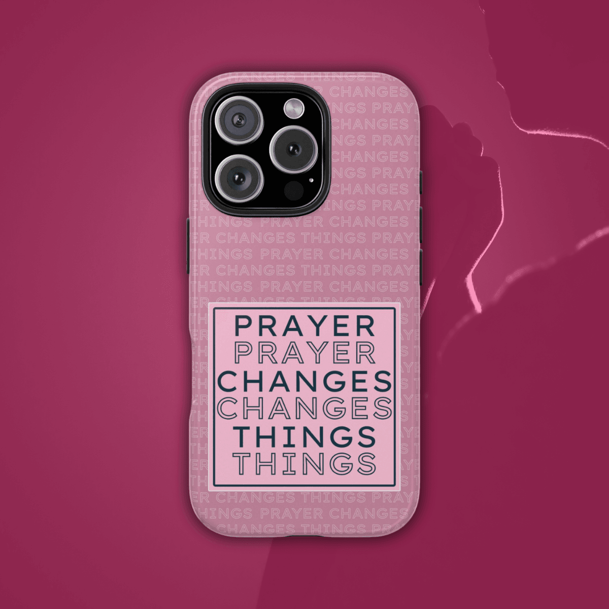 Prayer Changes Things Phone Case – Mauve Pink Faith Design - Harmony + Hope