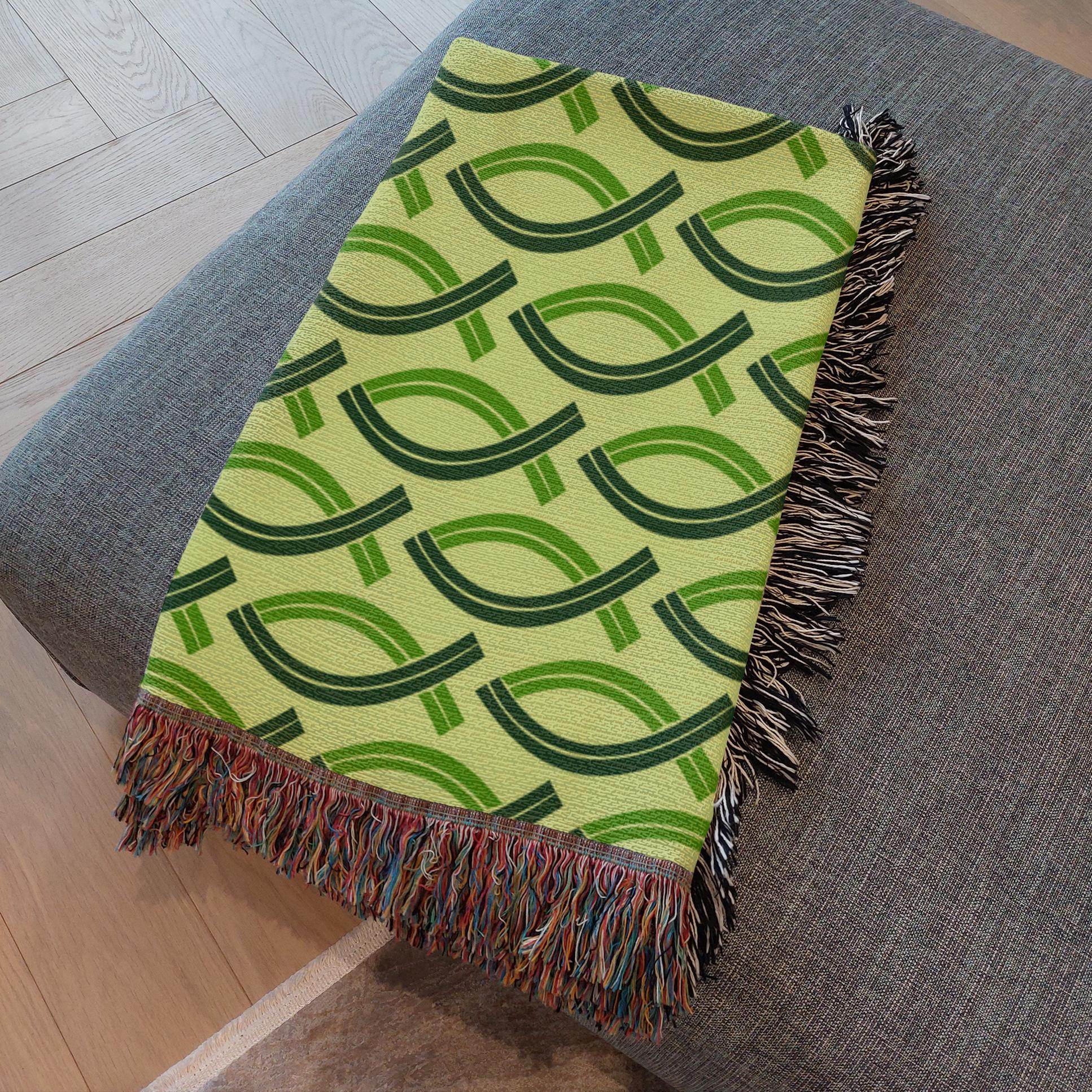 Go and Make Disciples – Jesus Fish Woven Blanket (Bright Green) - Harmony + Hope