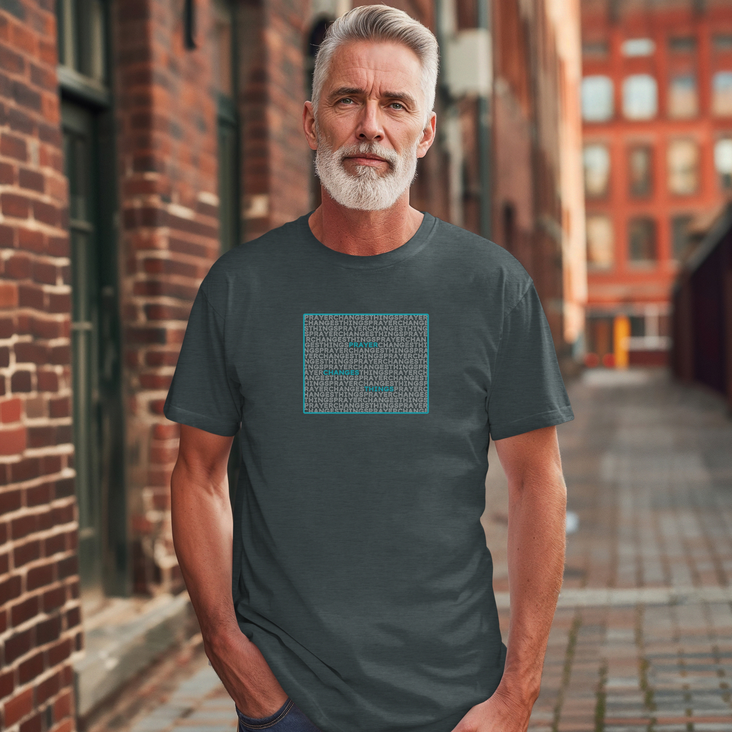 Word Cloud Design "Prayer Changes Things" - Inspirational Unisex T-Shirt