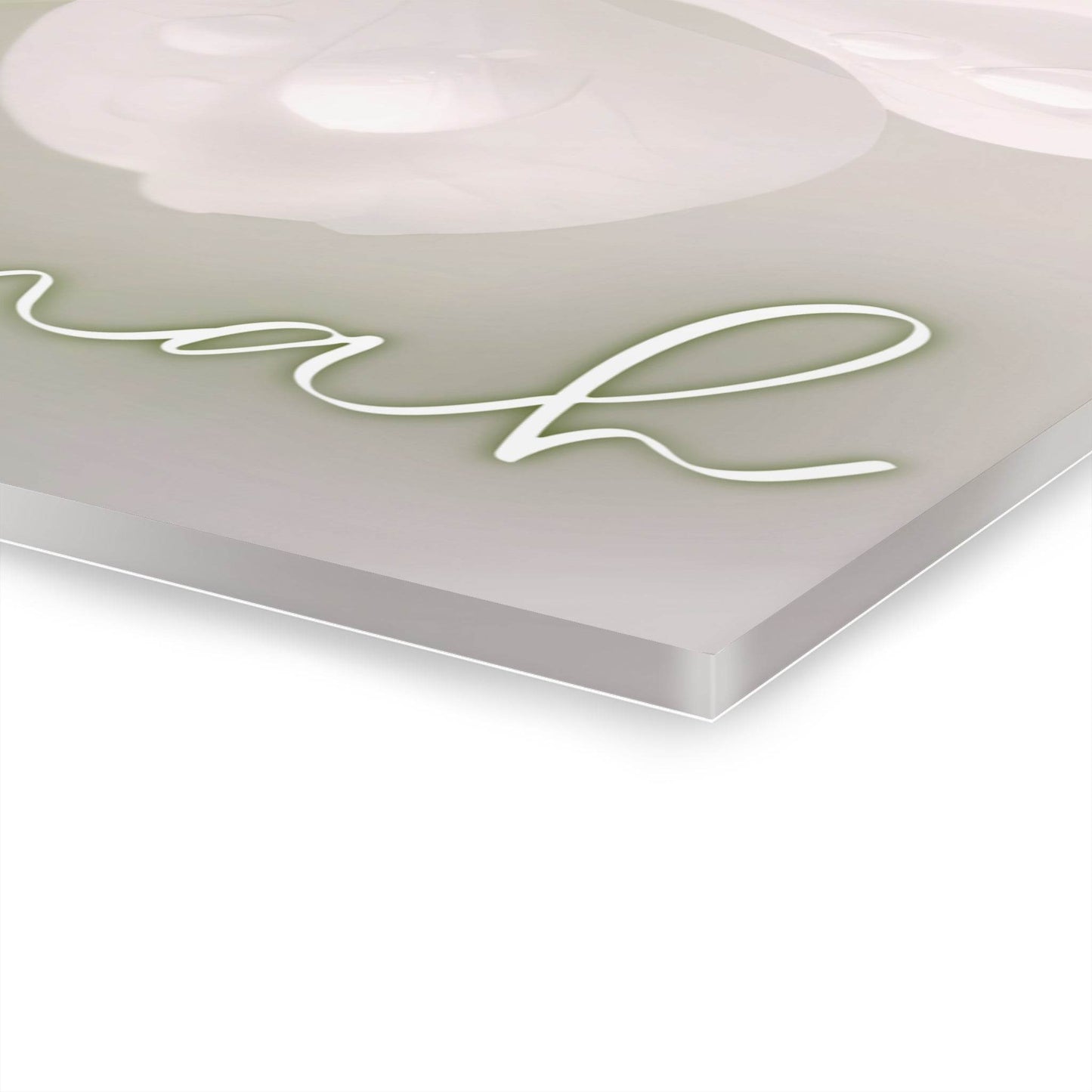 Emunah – Hebrew Faith Acrylic Wall Art with Dewy Floral Design - Harmony + Hope