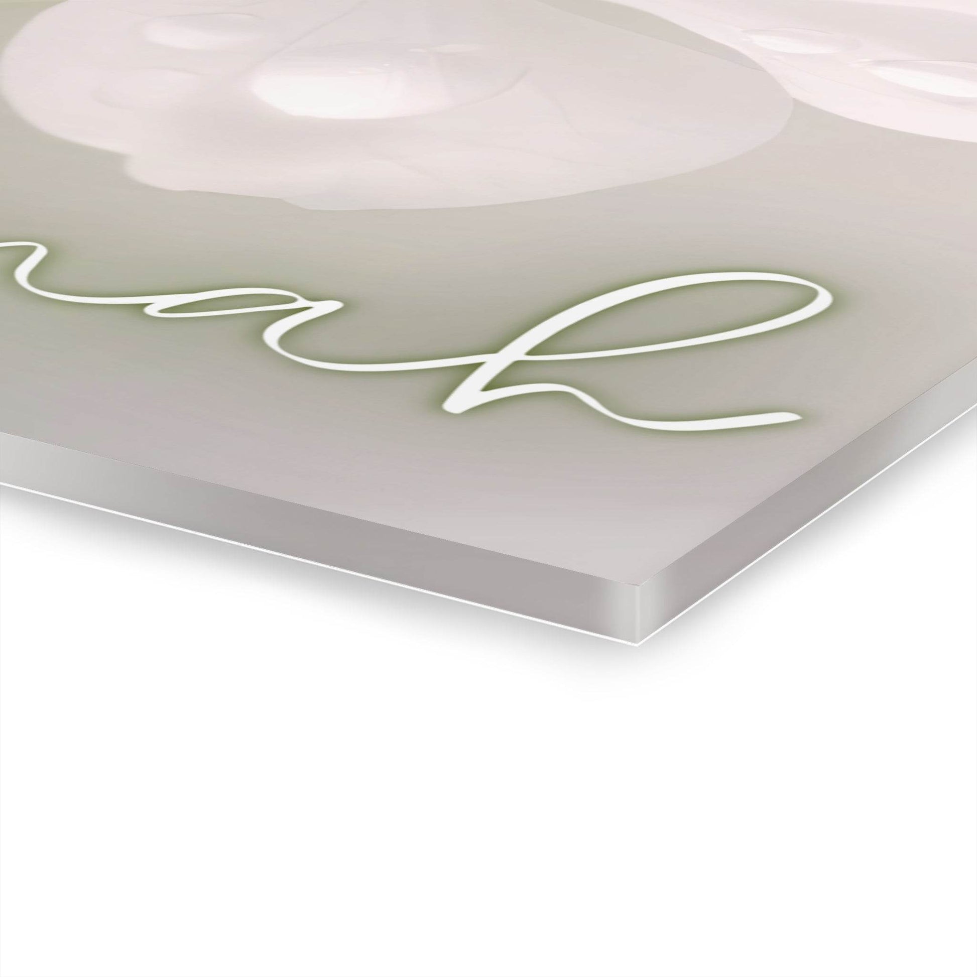 Emunah – Hebrew Faith Acrylic Wall Art with Dewy Floral Design - Harmony + Hope