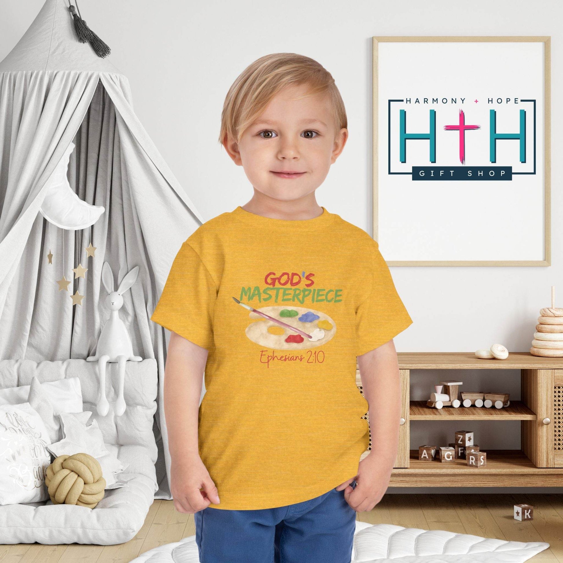 God’s Masterpiece – Toddler Short Sleeve Tee (Ephesians 2:10) - Harmony + Hope