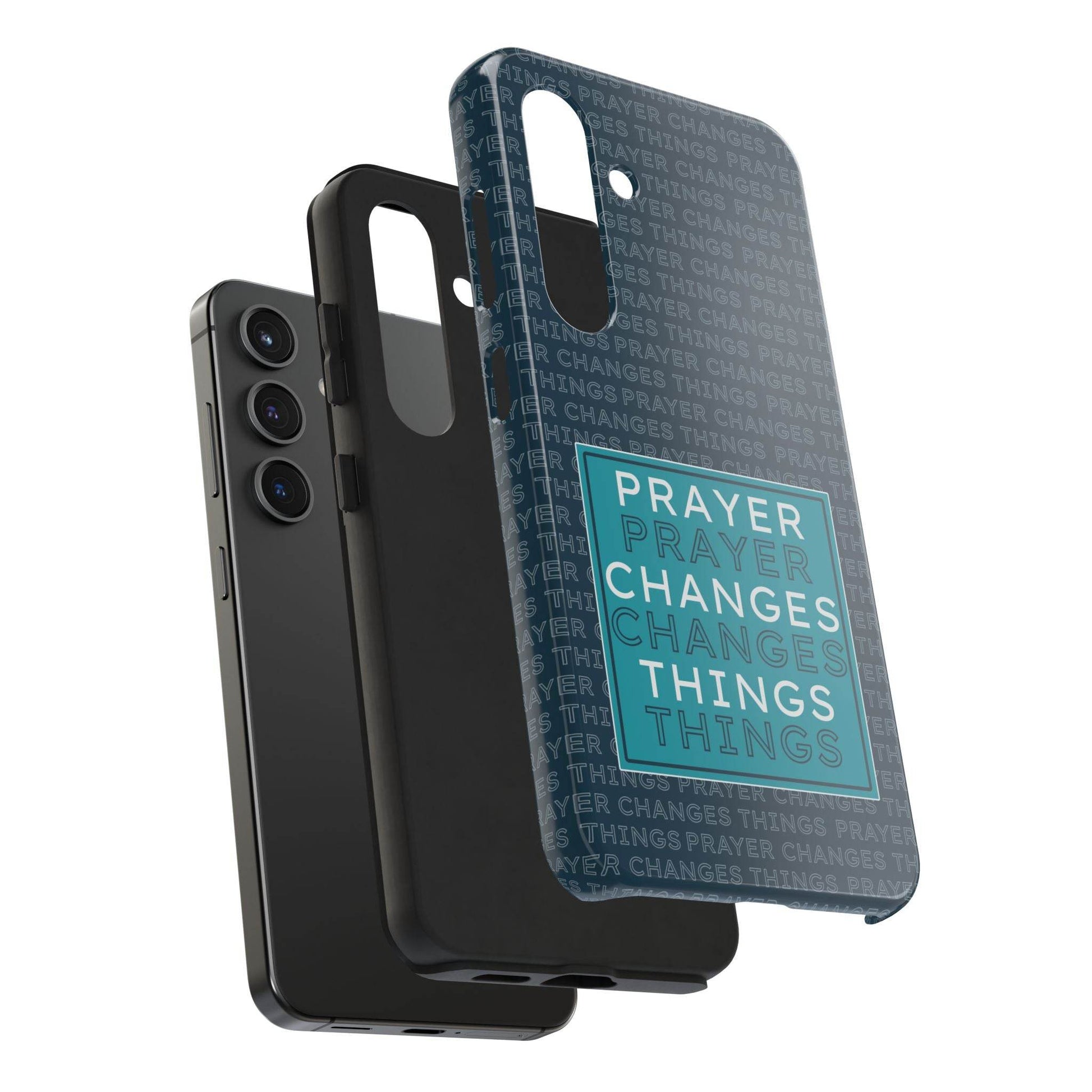 Prayer Changes Things Phone Case – Navy Blue Faith Design - Harmony + Hope