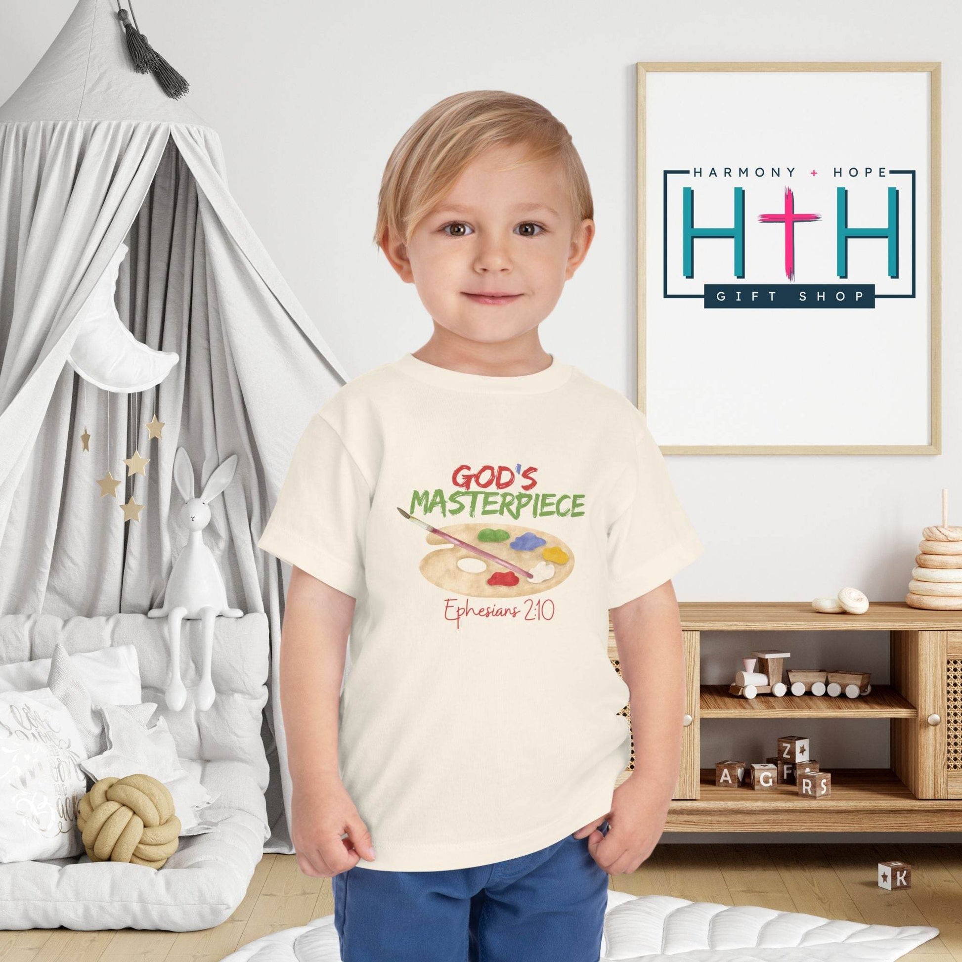 God’s Masterpiece – Toddler Short Sleeve Tee (Ephesians 2:10) - Harmony + Hope